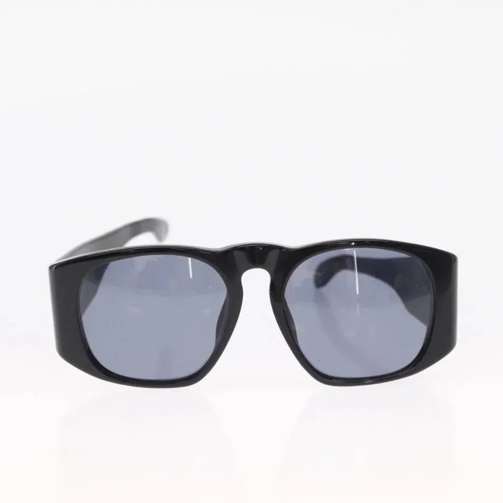 CHANEL COCO Mark Sunglasses plastic Black CC Auth 157822